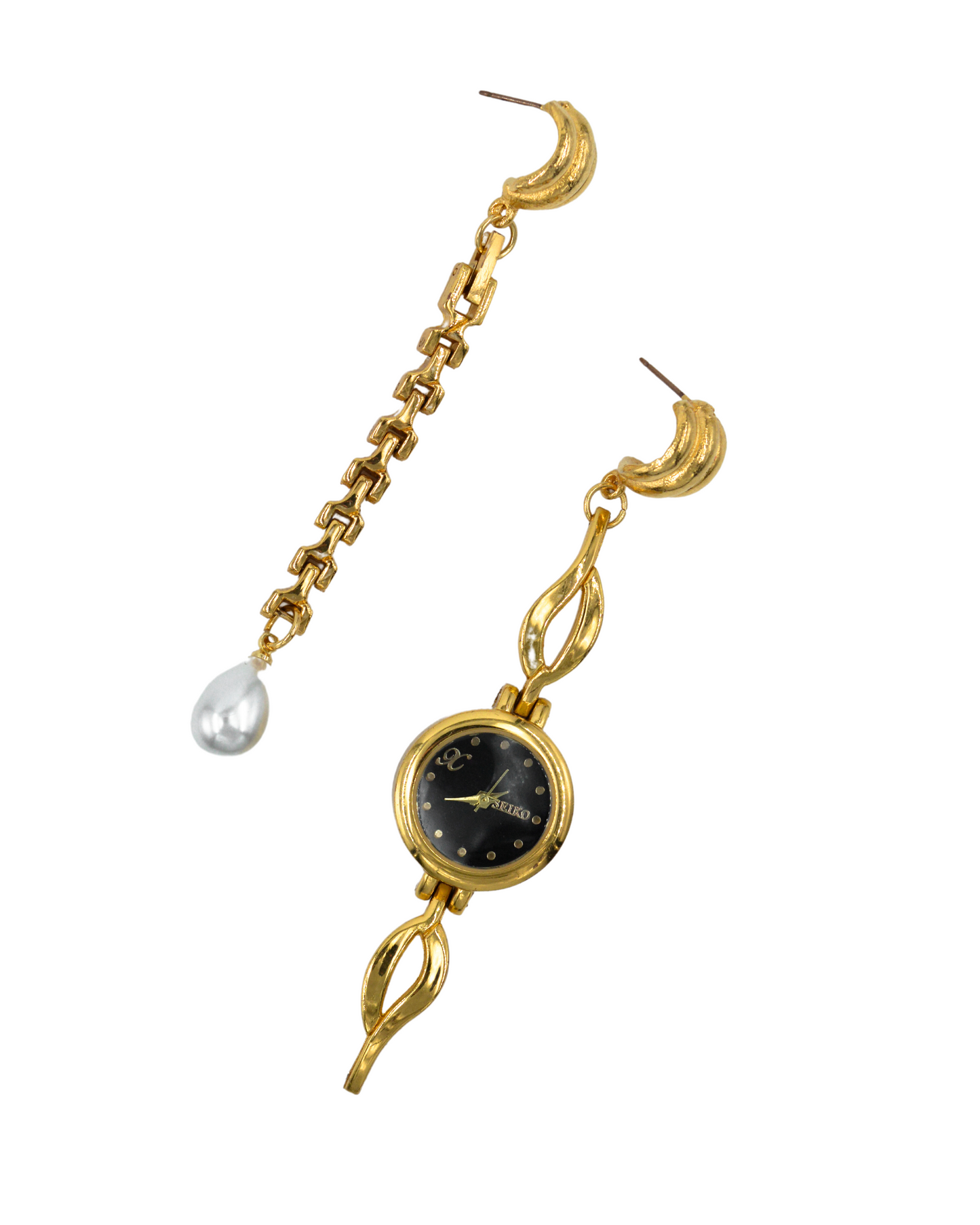 aretes reloj goldie
