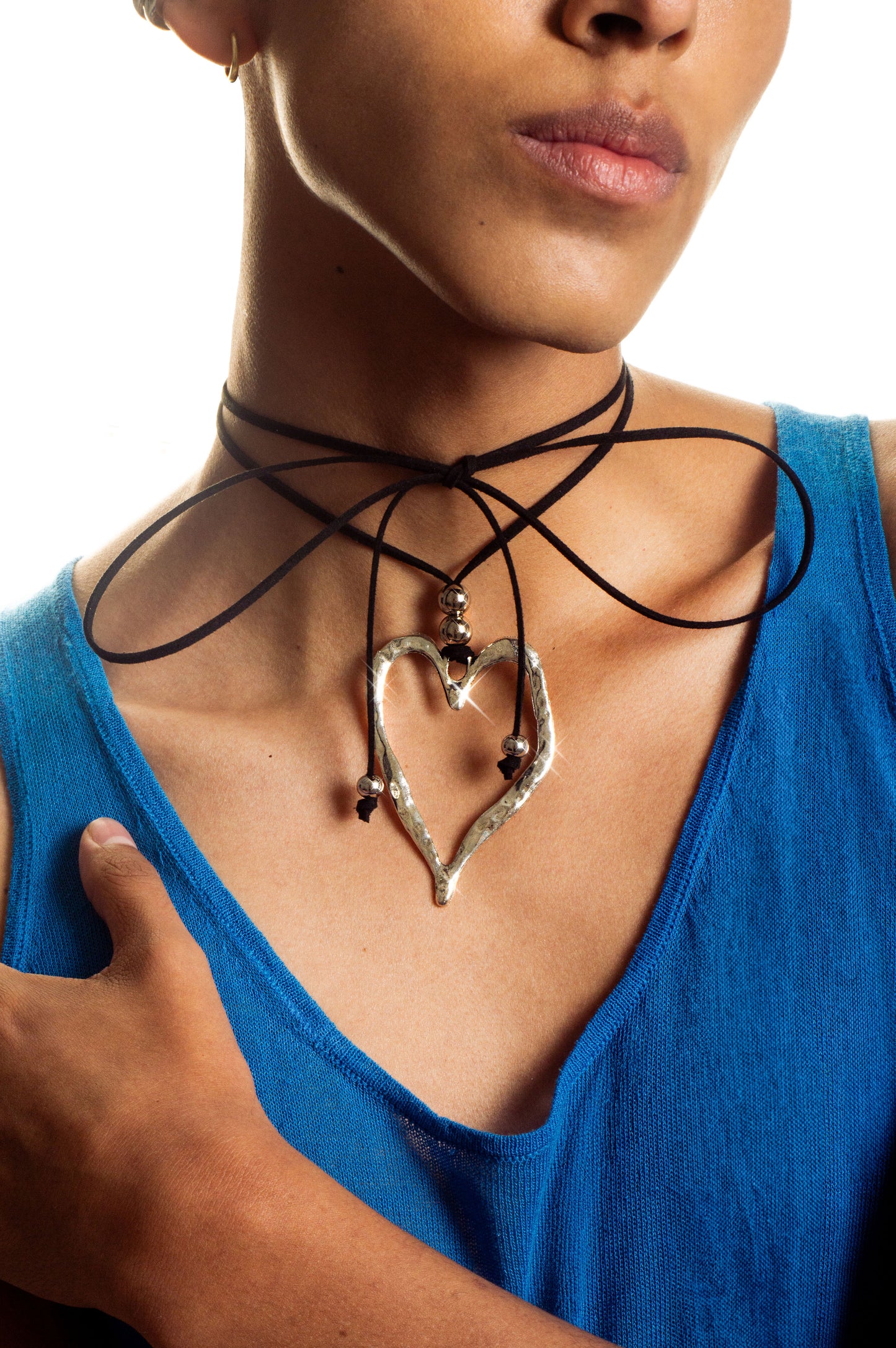 collar corazón cromado DELUXE