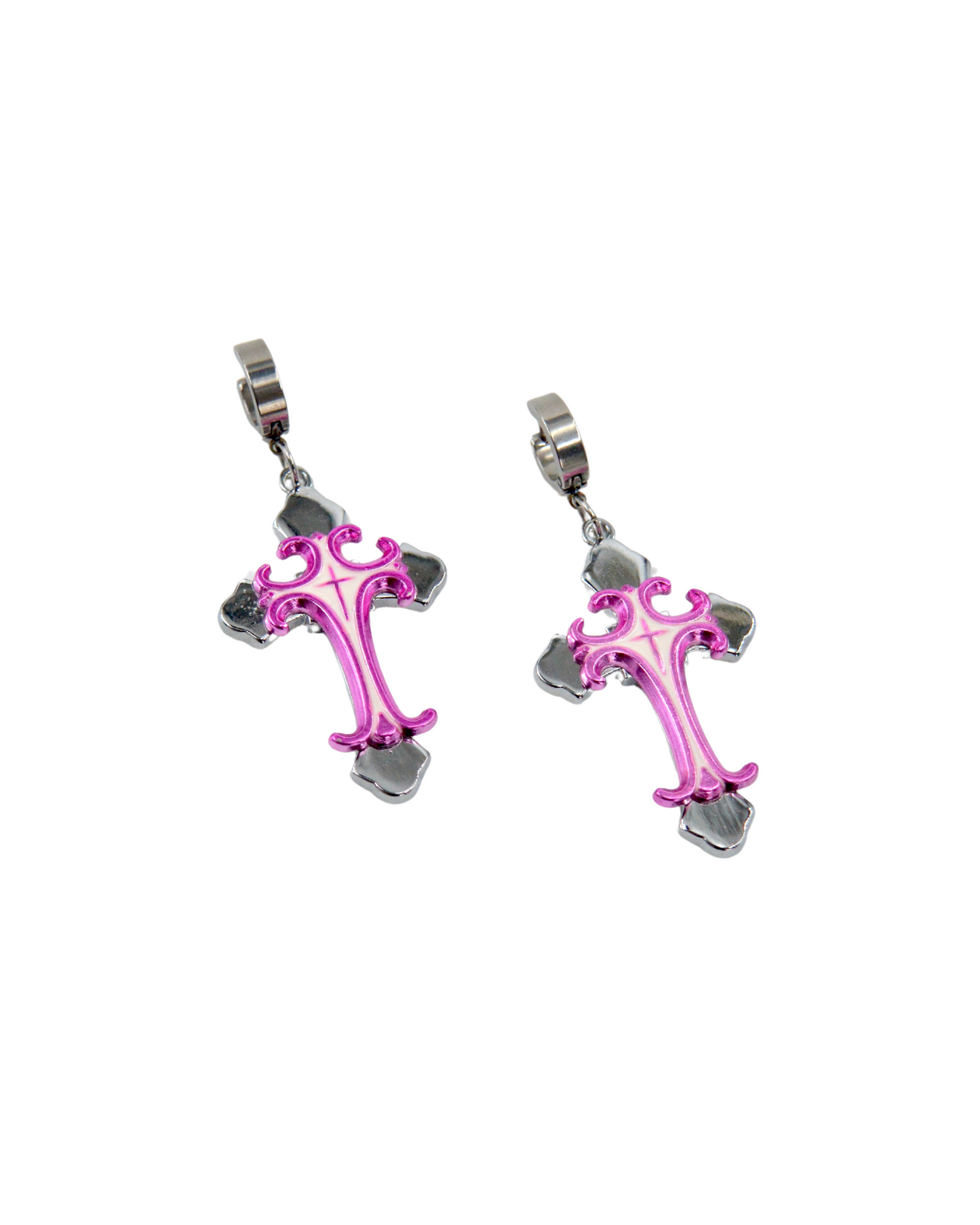 aretes cruz PINK