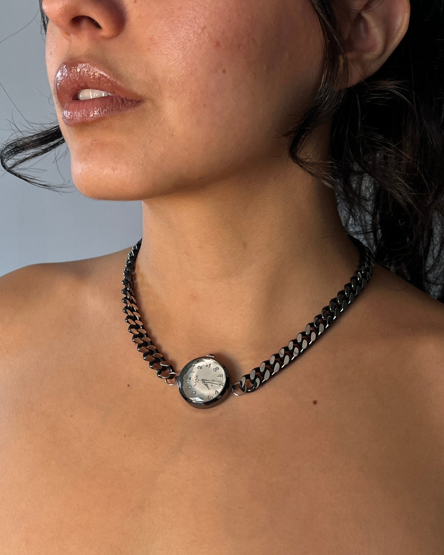 collar reloj BLACK/SILVER