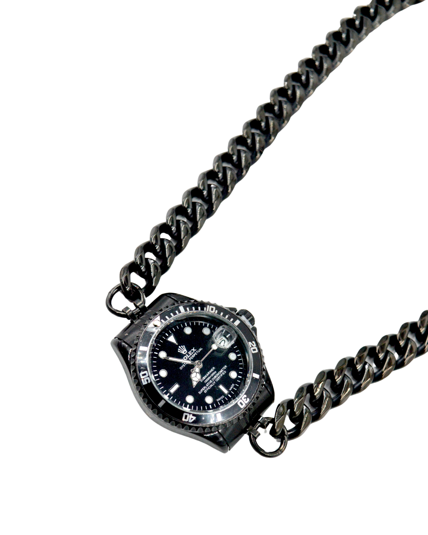collar ROLEX negro cadena