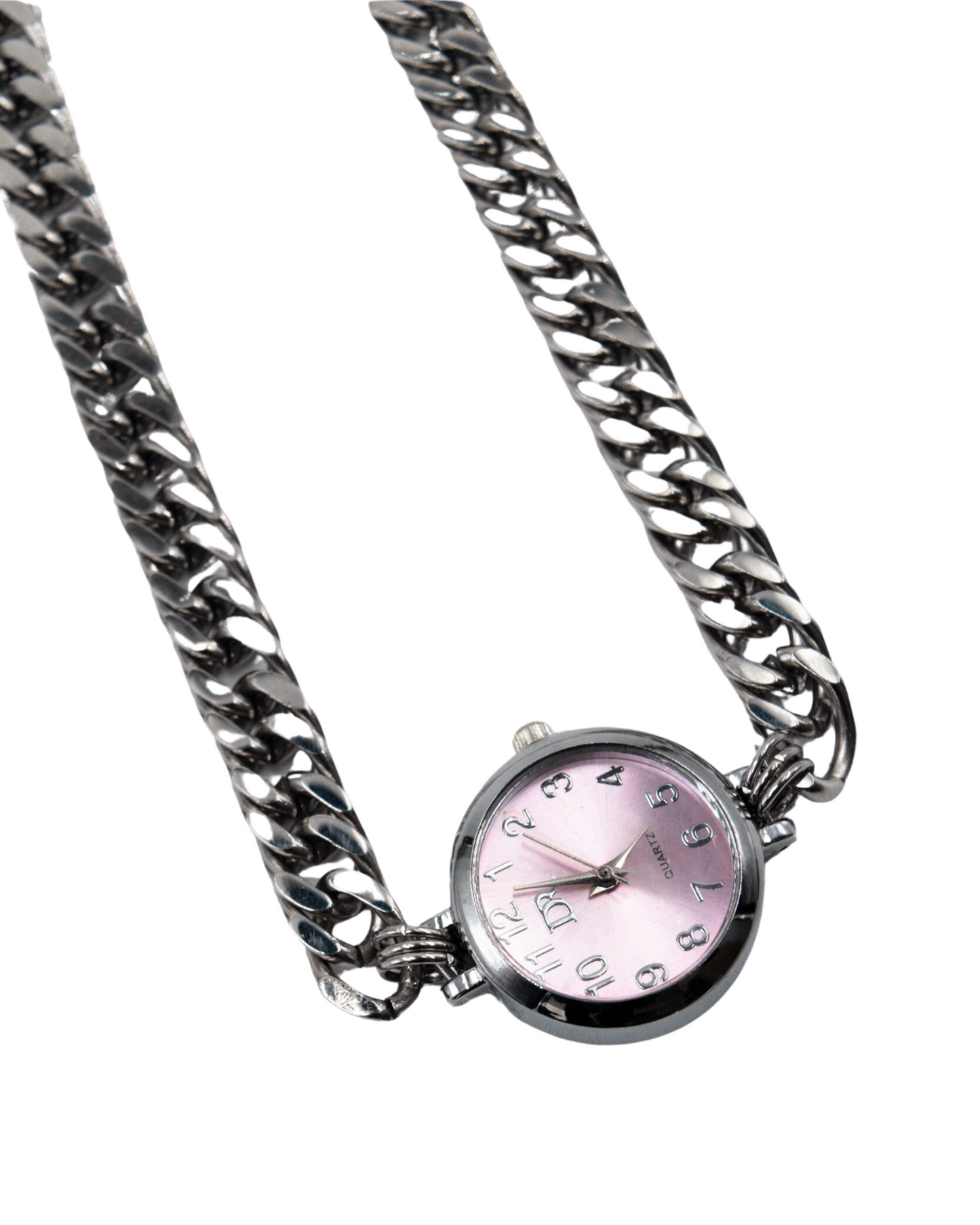 collar reloj pink cuban
