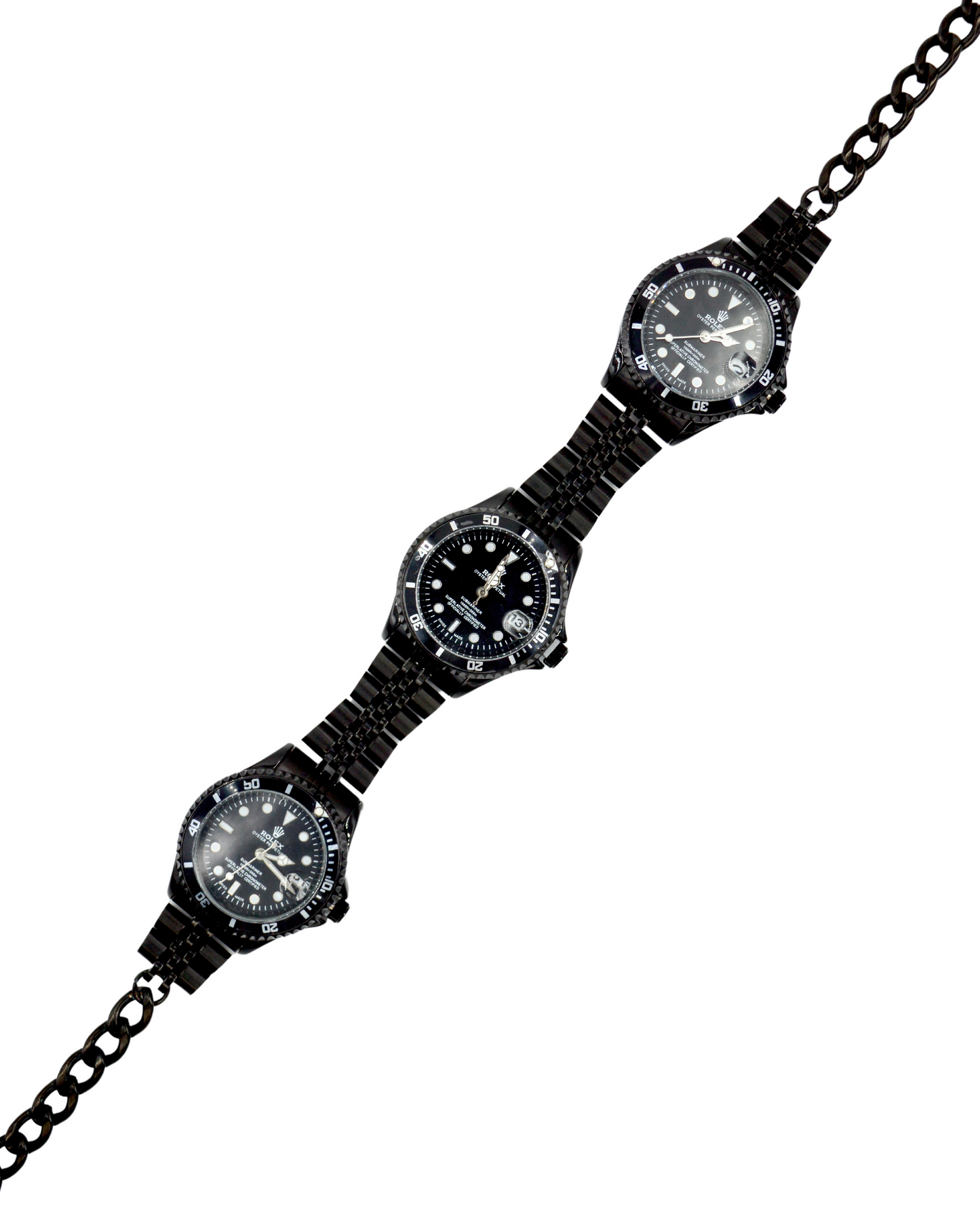 choker TRÍO de relojes negro