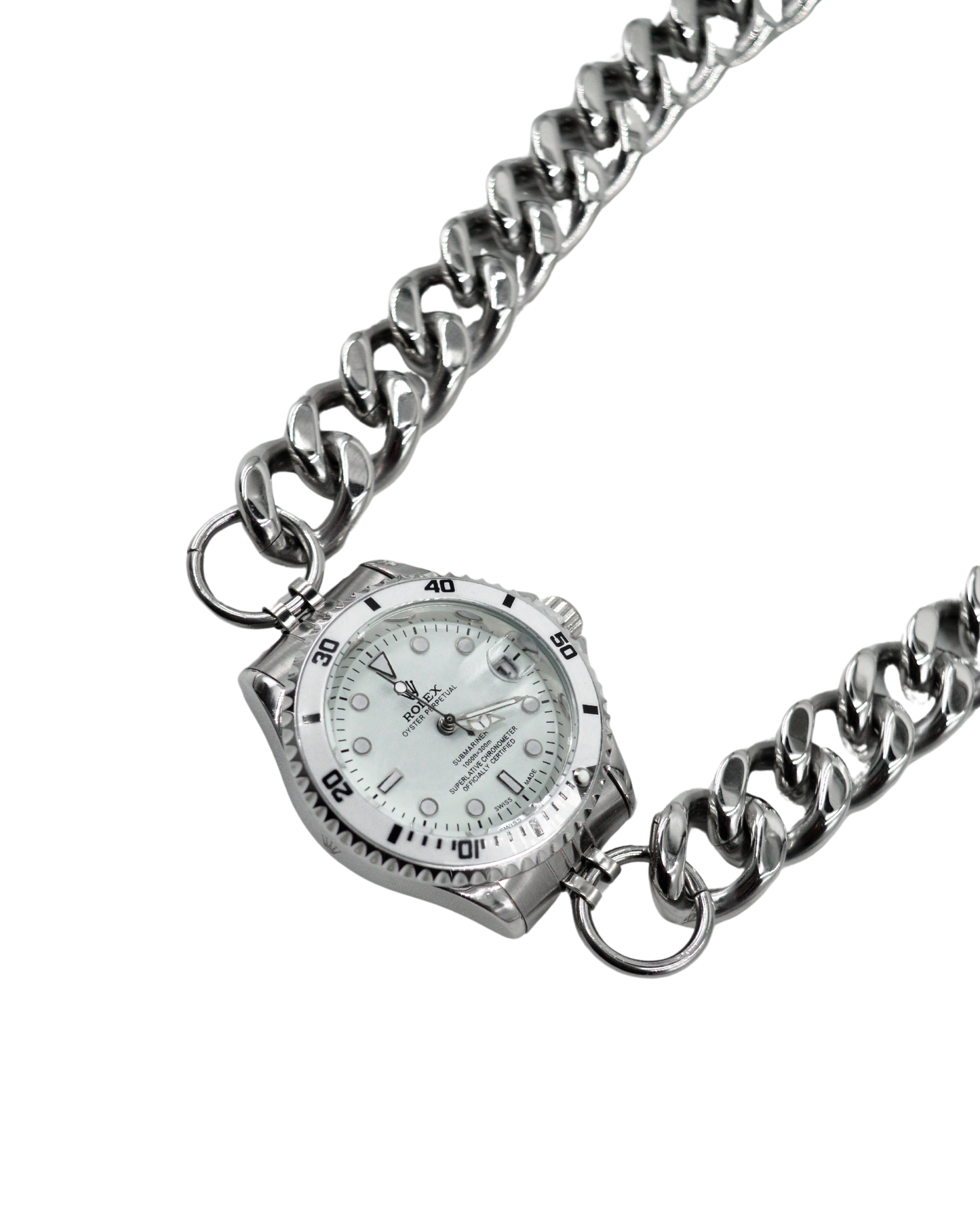 collar mi primer rolex plateado