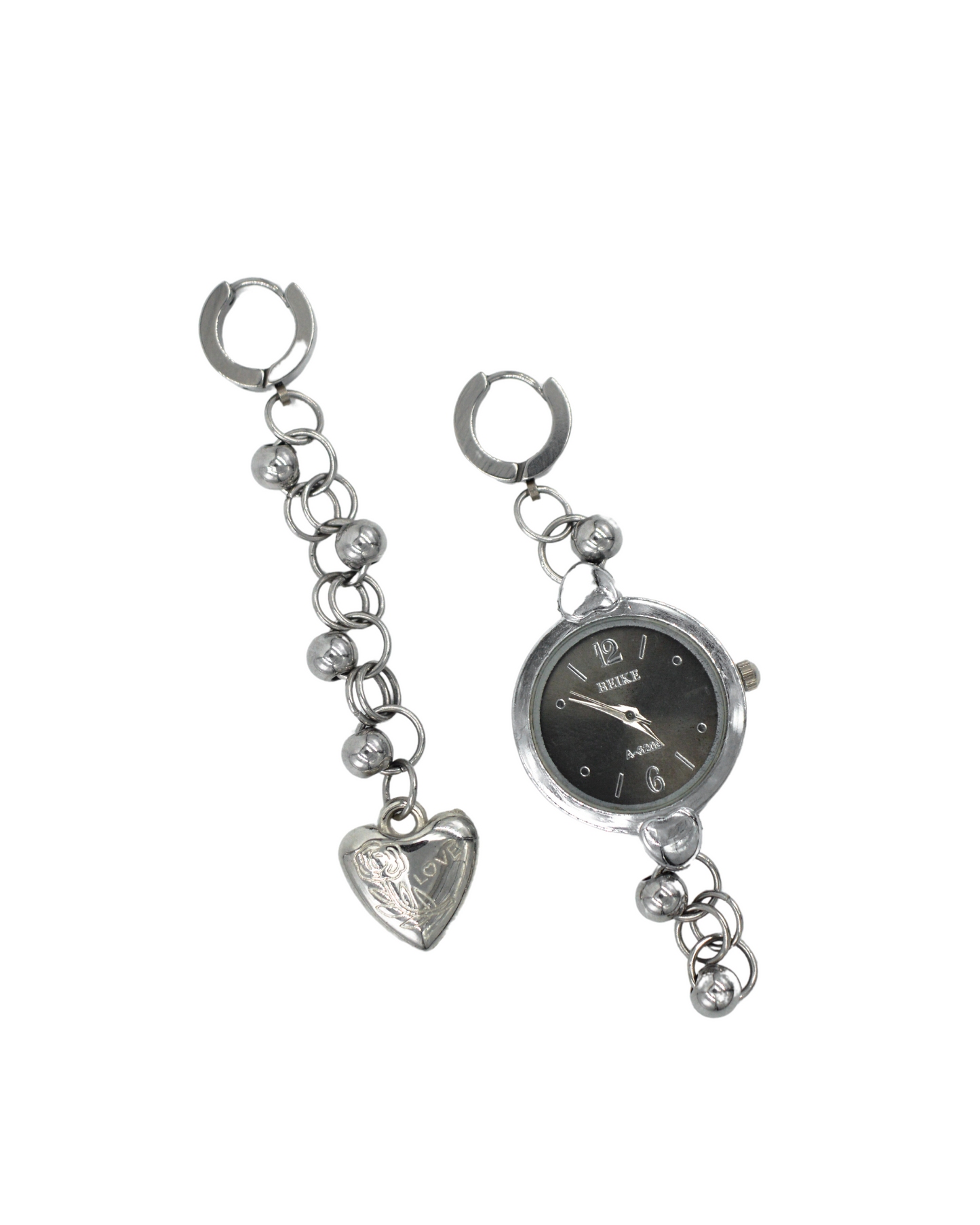 aretes reloj LOVE