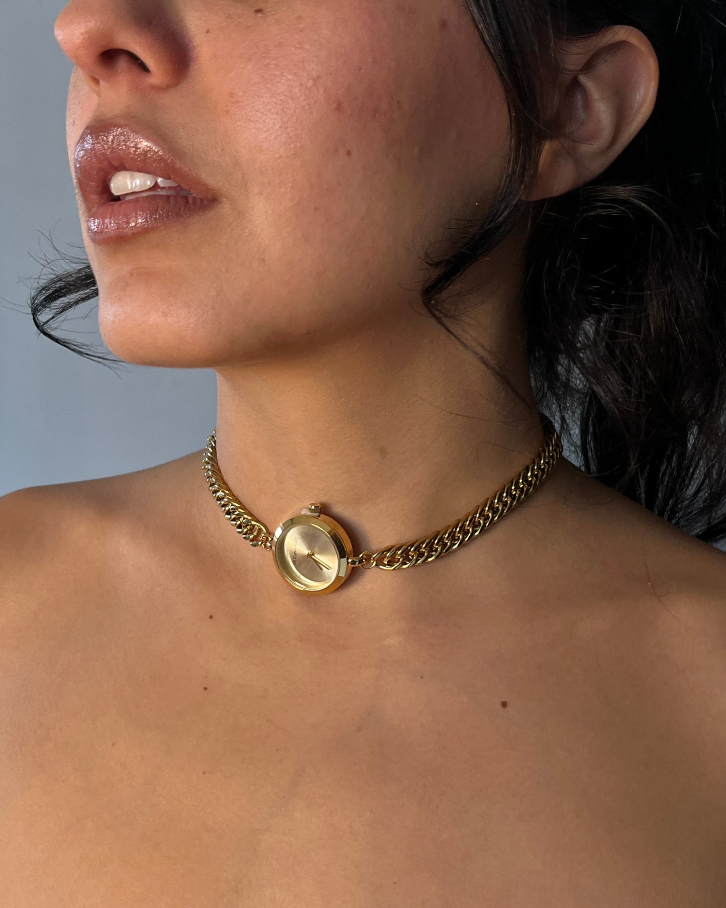 collar reloj gold bar