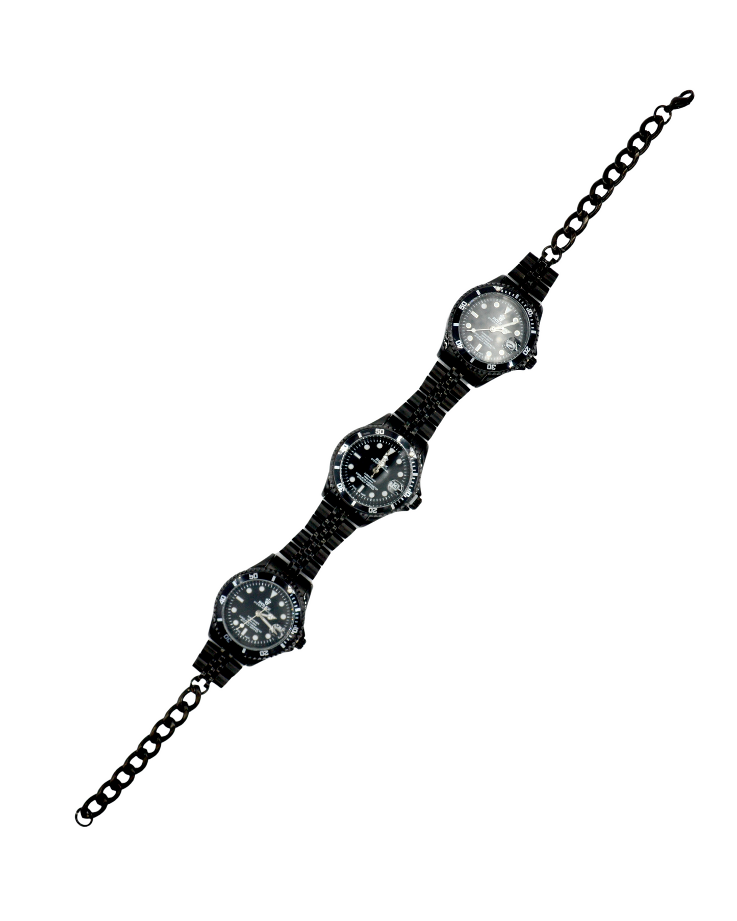 choker TRÍO de relojes negro