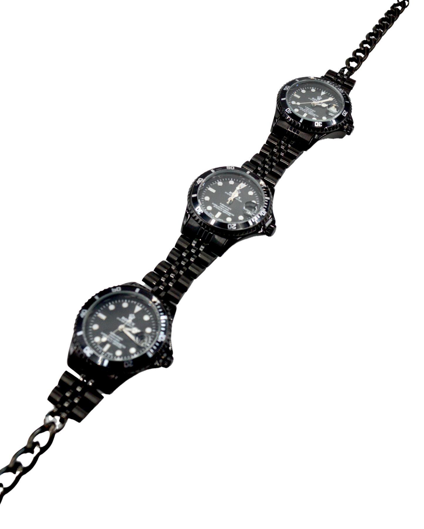 choker TRÍO de relojes negro