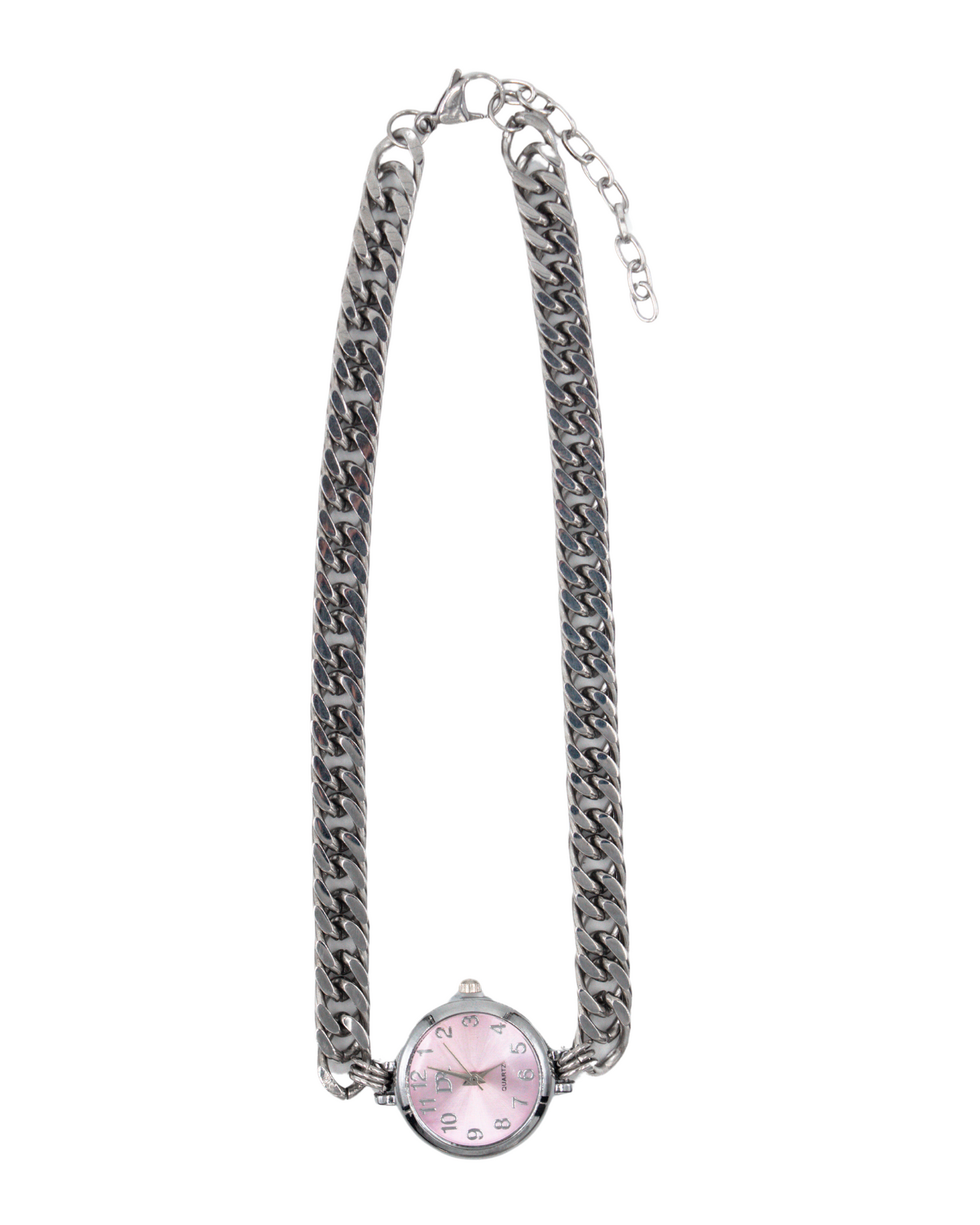 collar reloj pink cuban