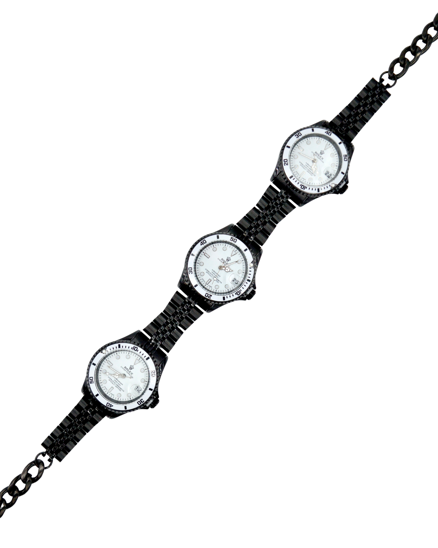 collar TRÍO Rolex negro/blanco