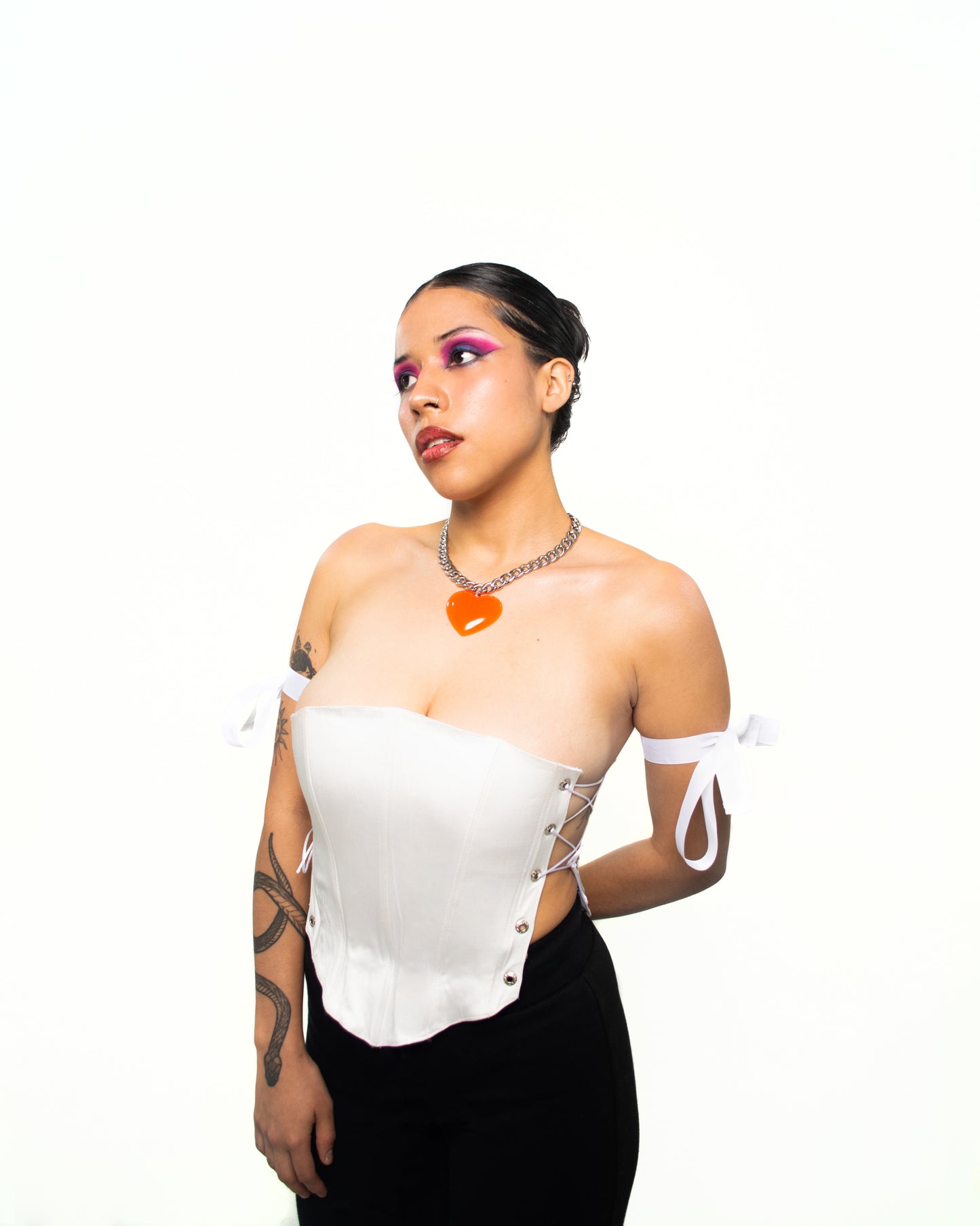 collar <3 metal naranja