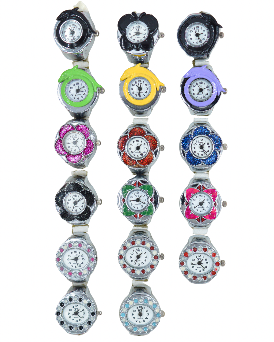 anillos reloj coloridos