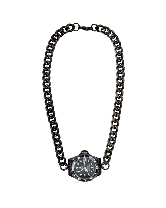 collar ROLEX negro cadena