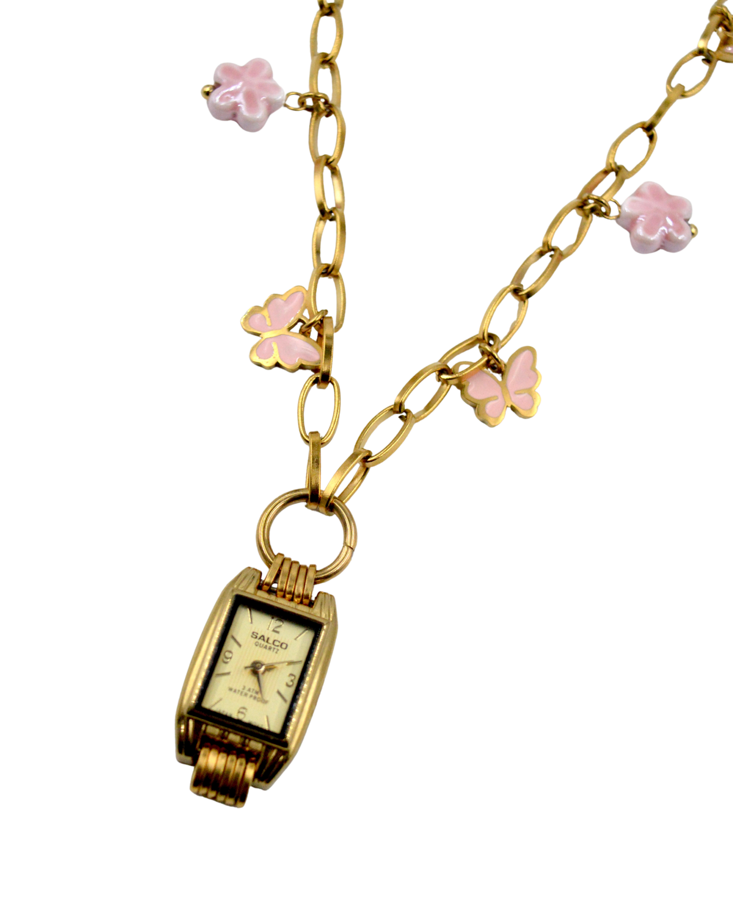 collar rosa pastel