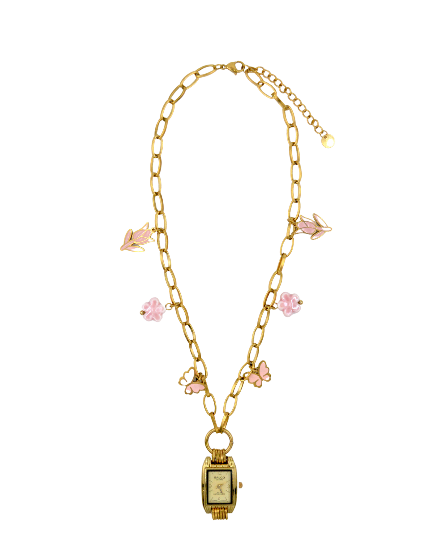 collar rosa pastel