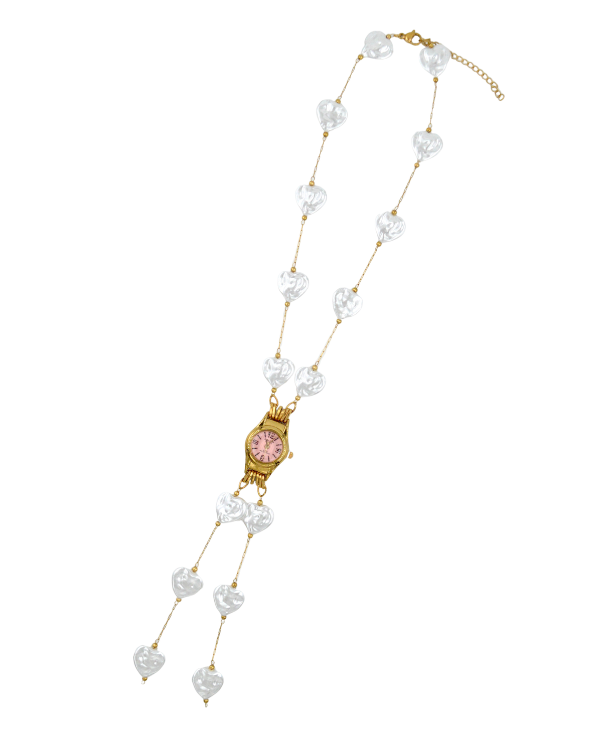 collar rosa/blanco