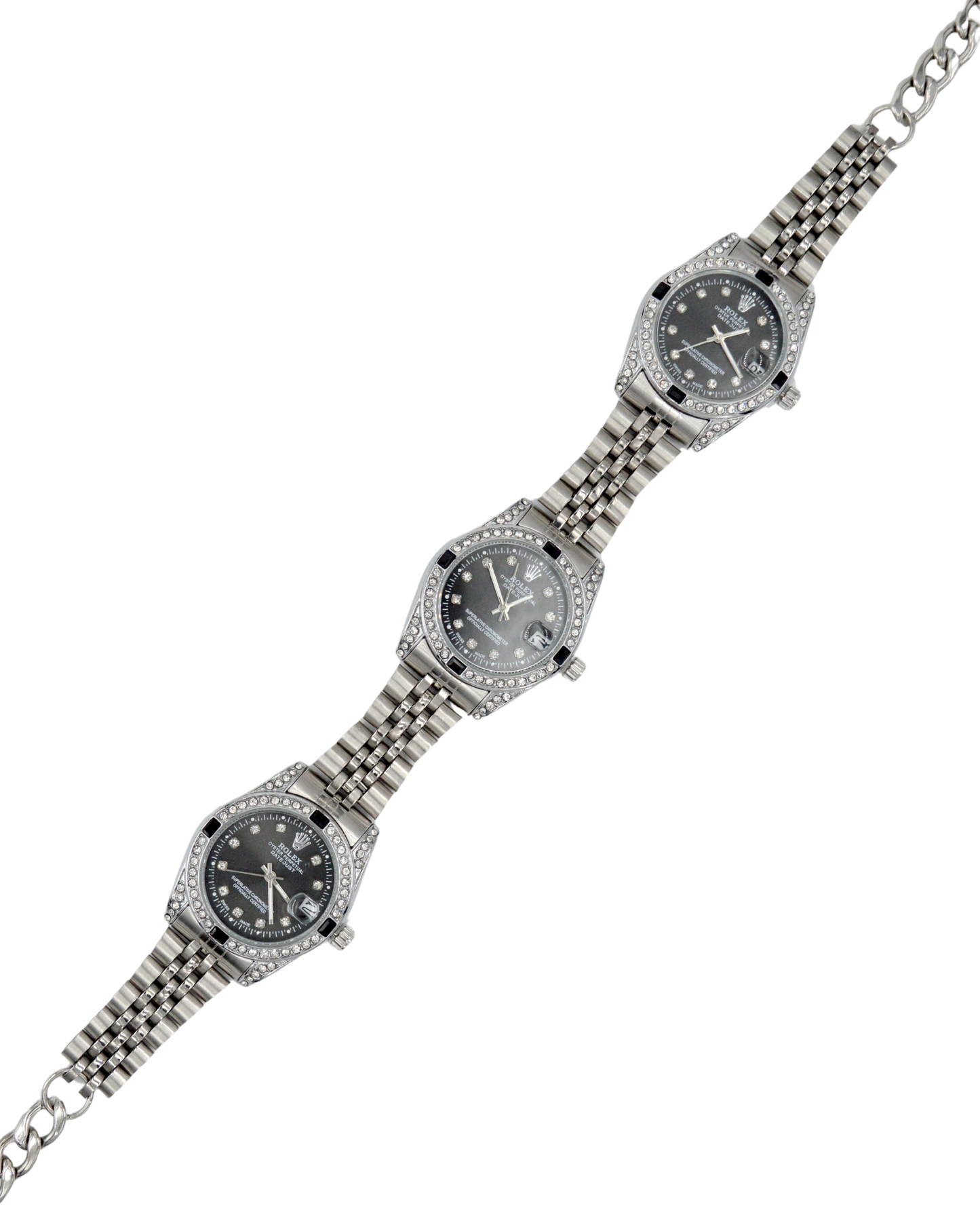 collar TRÍO rolex negro