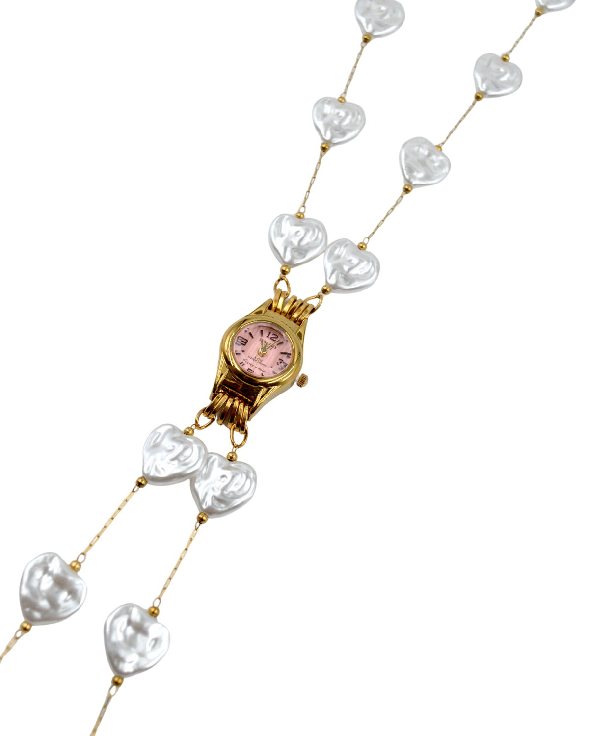 collar rosa/blanco