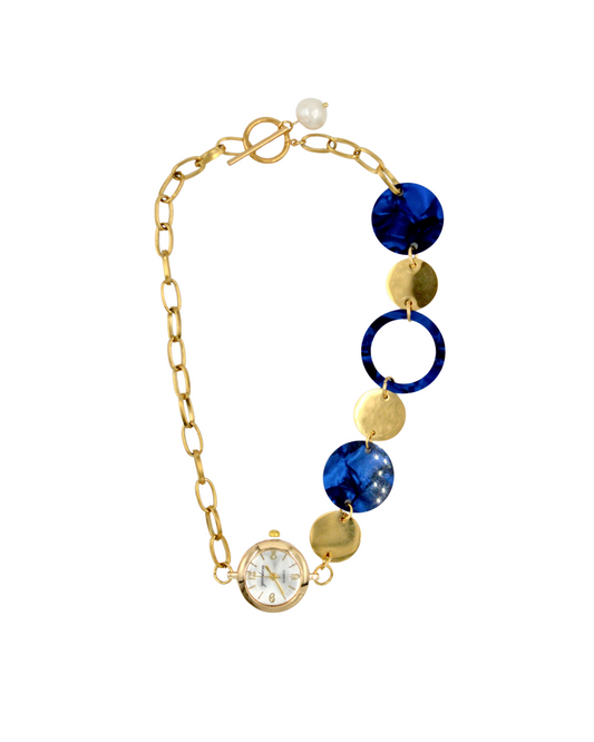 collar BLUE gold