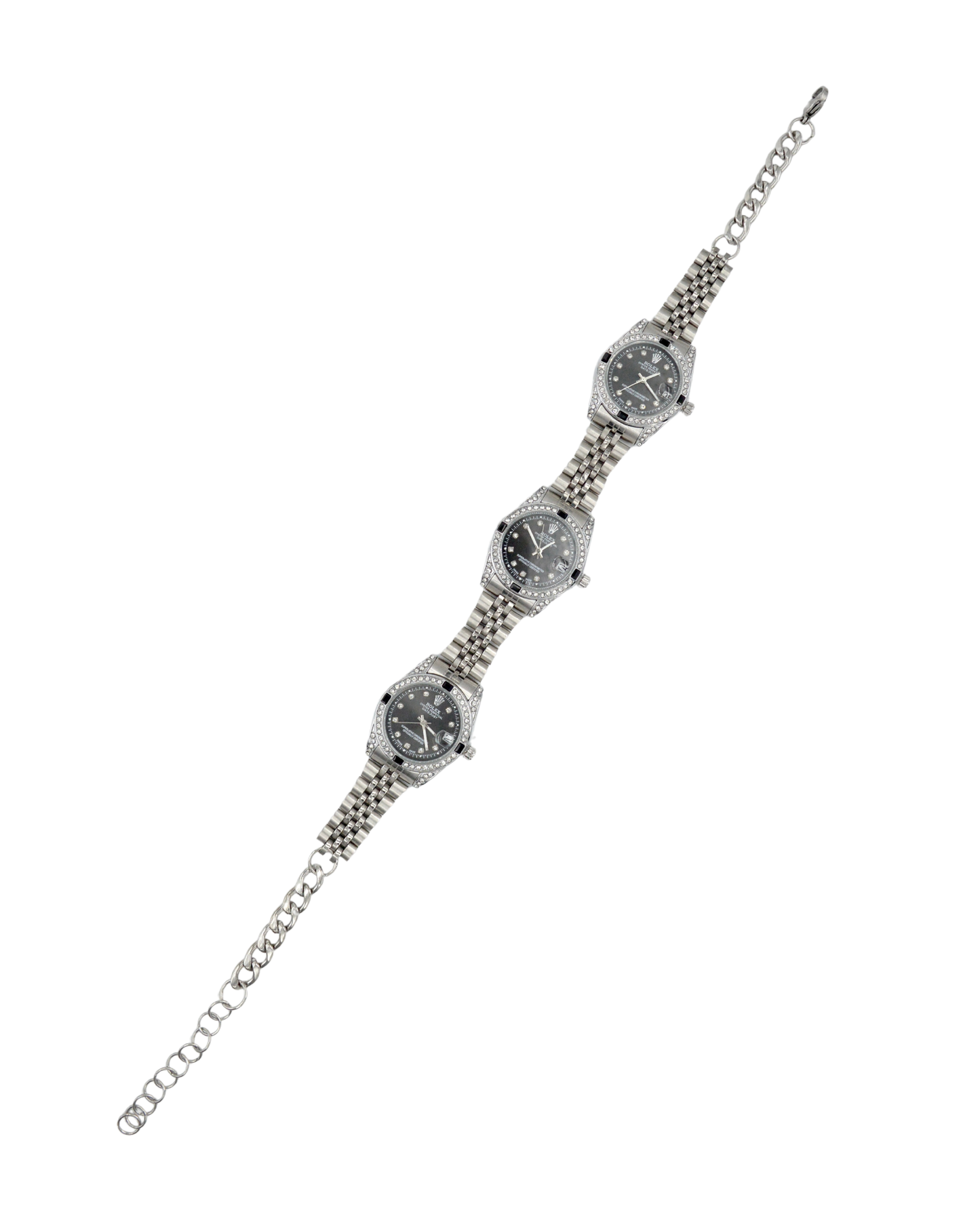 collar TRÍO rolex negro