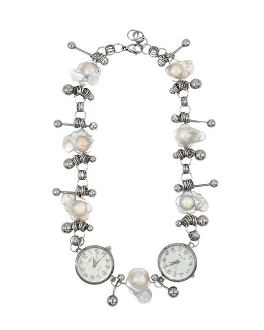 collar reloj perlas XL