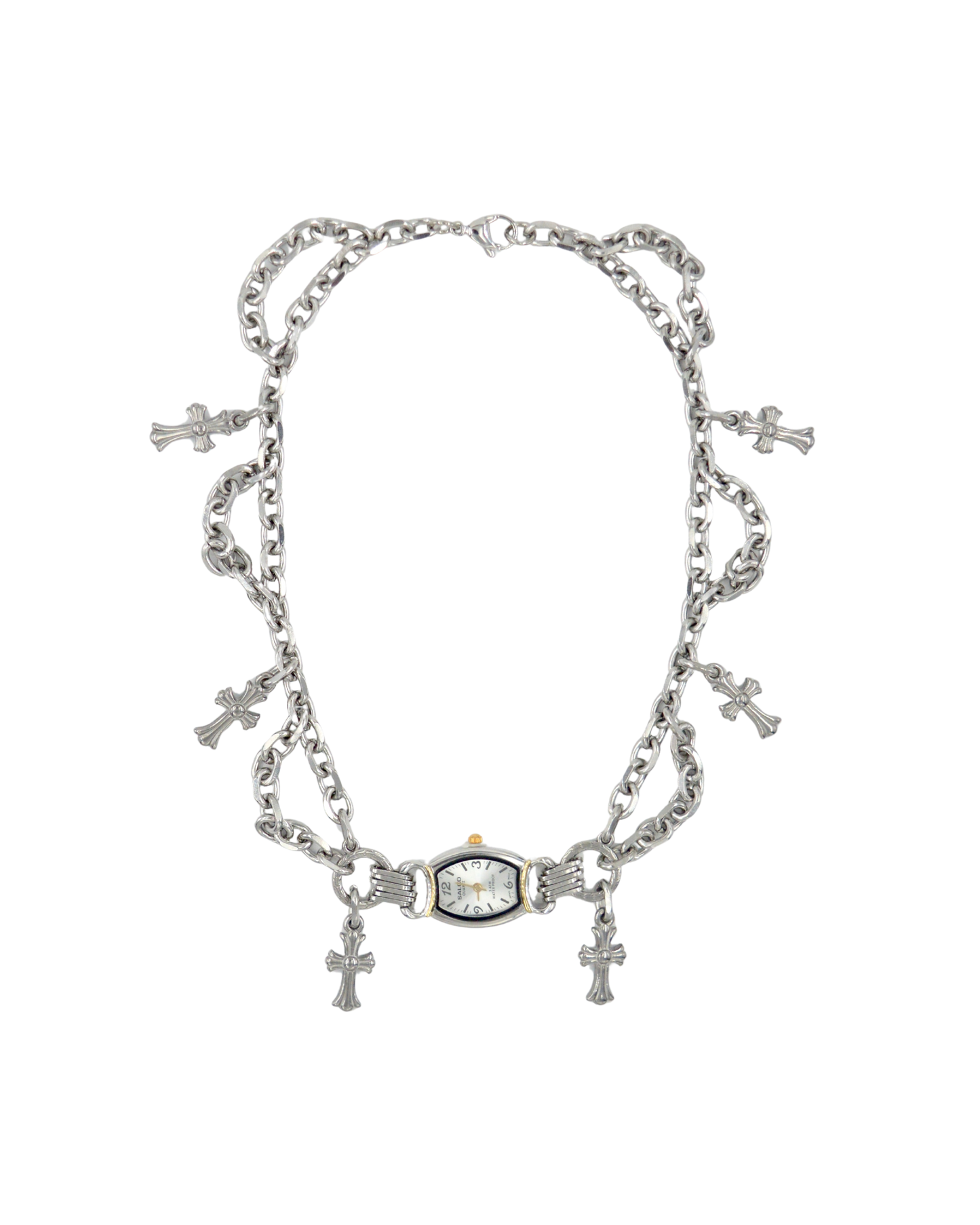 collar CROSS plateado