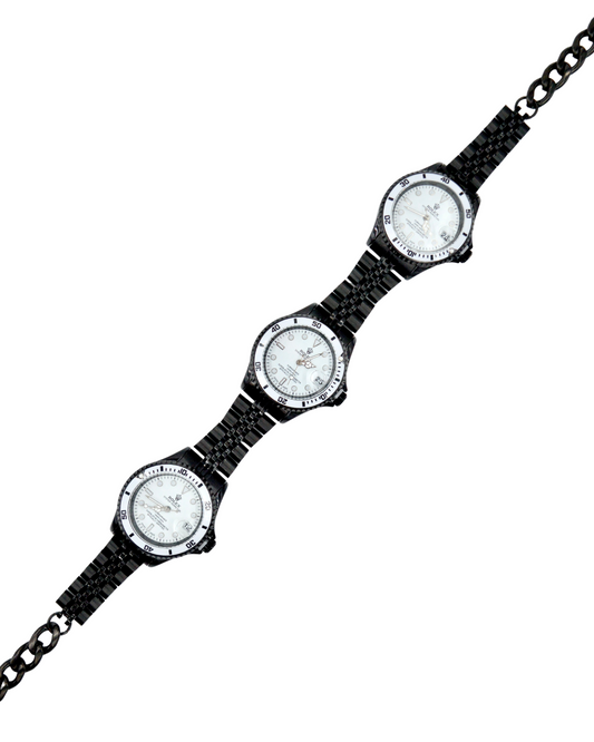 collar TRÍO Rolex negro/blanco