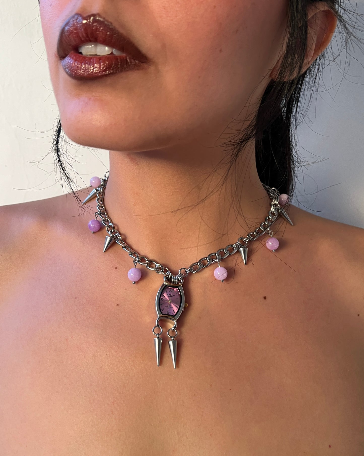 collar lilac SPIKES