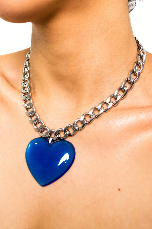 collar <3 metal azul