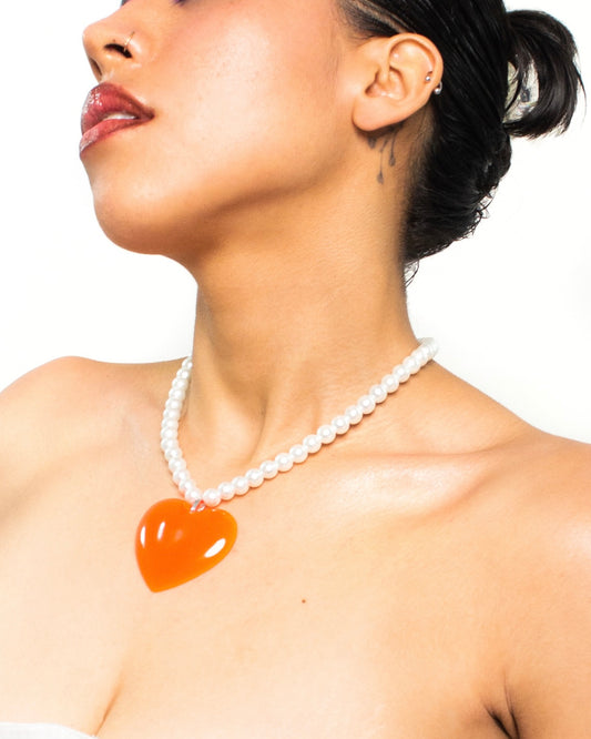 collar <3 perlas naranja