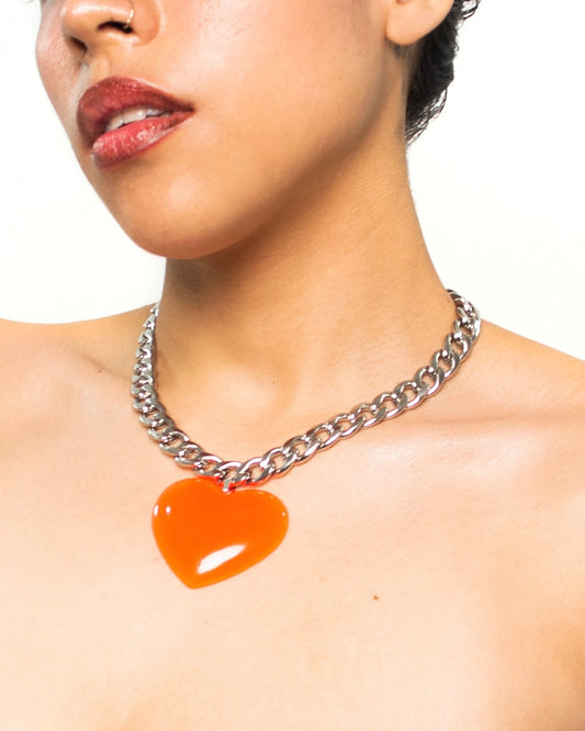 collar <3 metal naranja